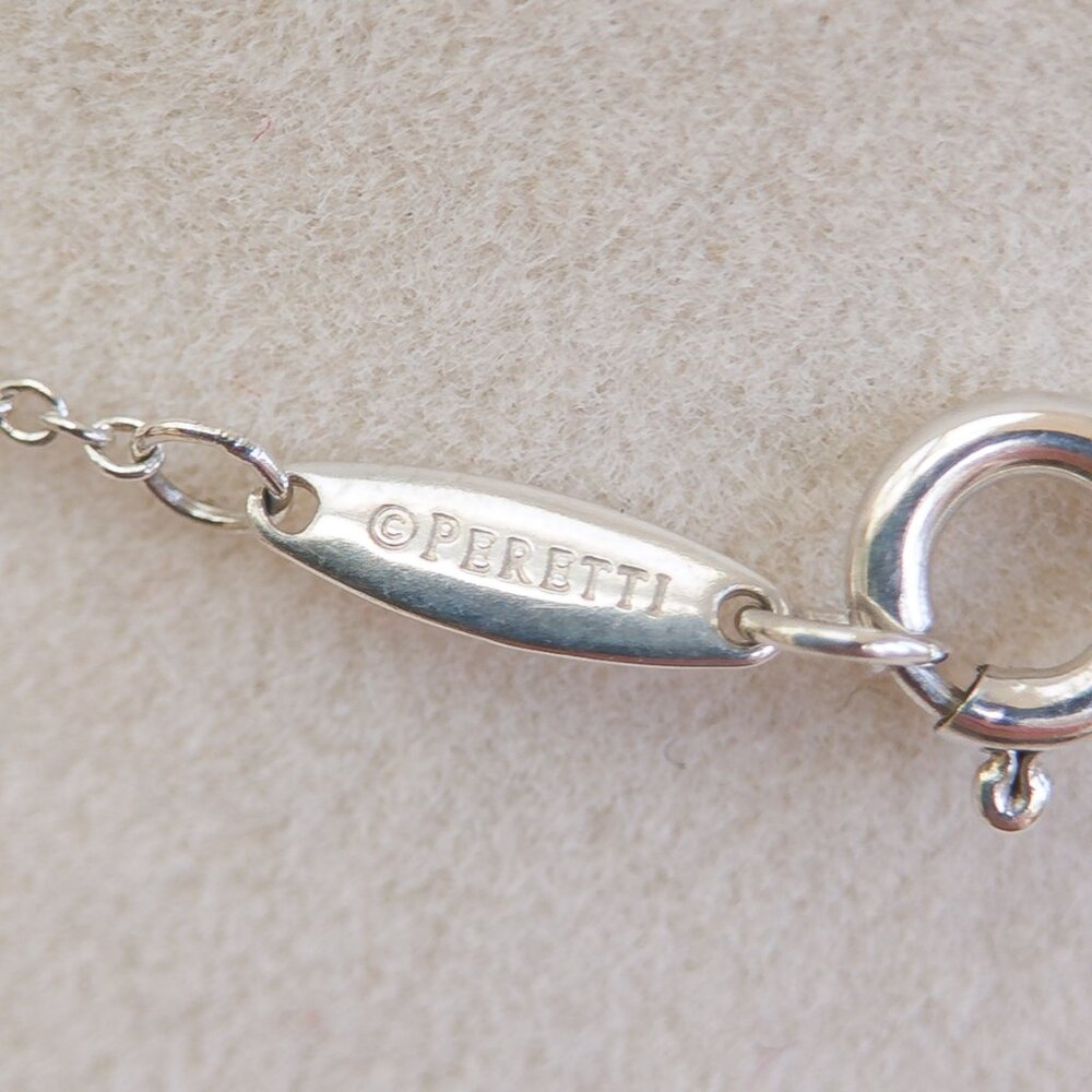 Tiffany & Co. Elsa Peretti Sterling Silver Puffy Cross Necklace + Pouch/Cloth - Picture 6 of 9